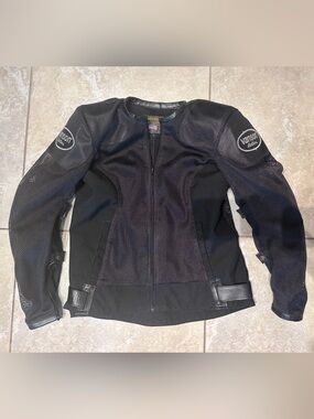 Vanson Leathers Vent Max Armored Mesh Motorcycle Jacket Made USA Black - small